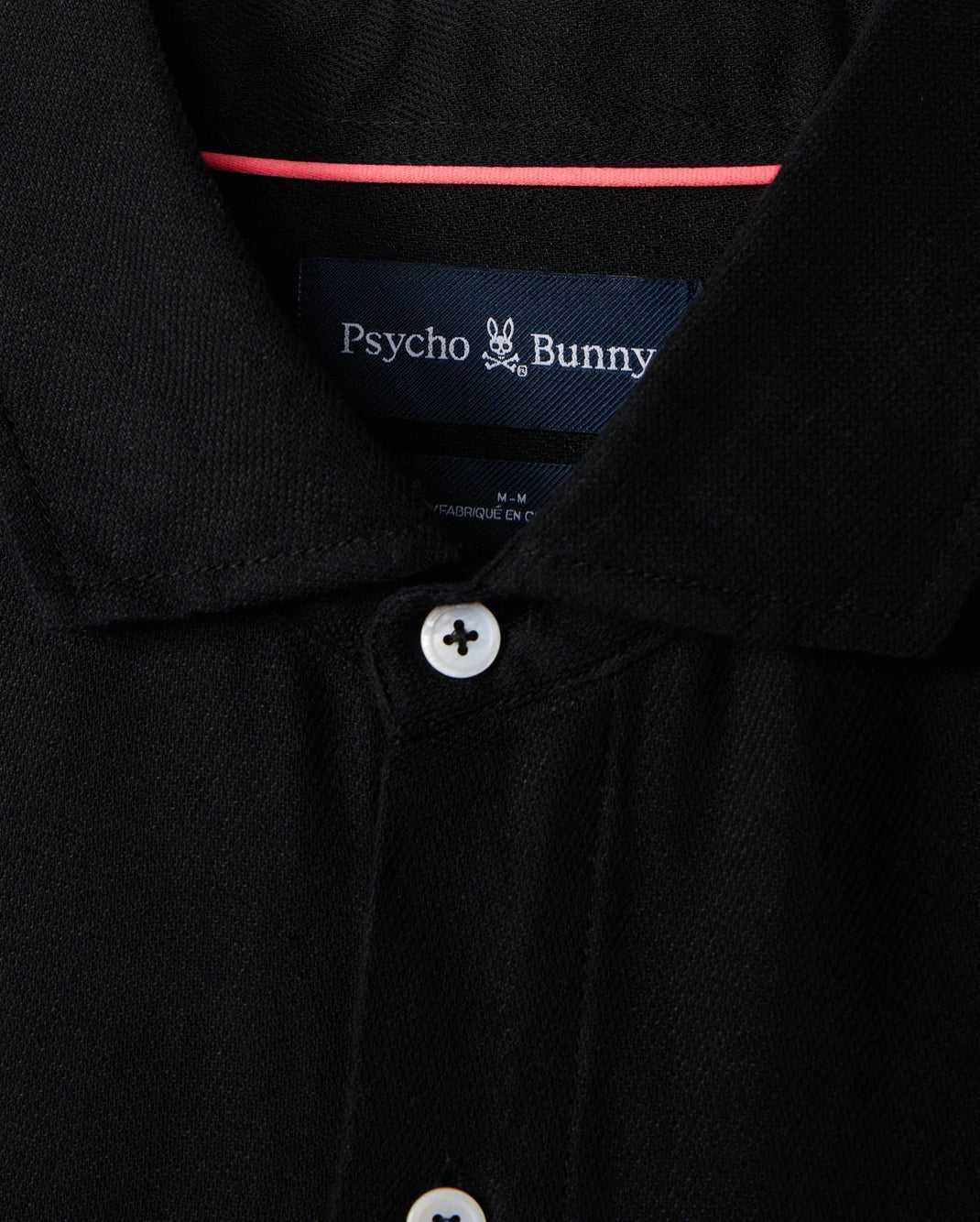 Chemises Psycho Bunny Cameron Linen Long Sleeve Shirt Noir Homme | AOL-58652464